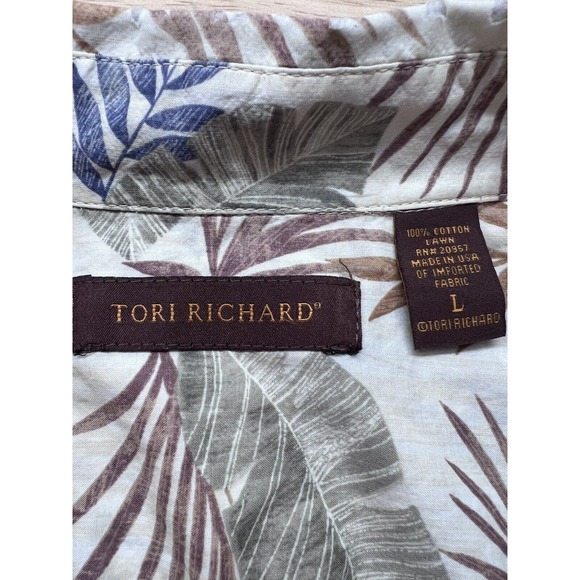 Tori Richard Honolulu Hawaiian 100% Cotton Lawn Shirt Men's‎ L Aloha Camp Floral - Picture 3 of 4